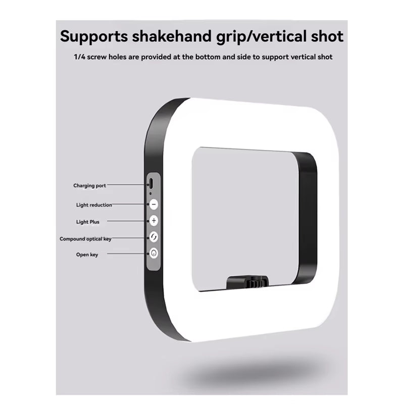 GlowPro Handheld LED Ring Light – Rechargeable Portable Fill Light for Perfect Selfies, Live Broadcasts & Photography