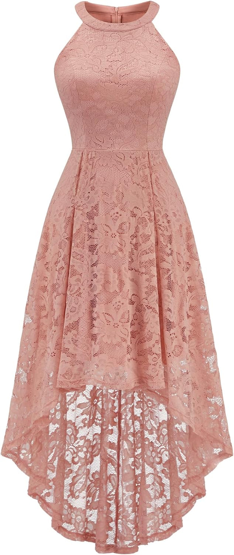 Women Halter Lace Wedding Guest Dress Hi-Lo Cocktail Party Bridesmaid Formal Dresses