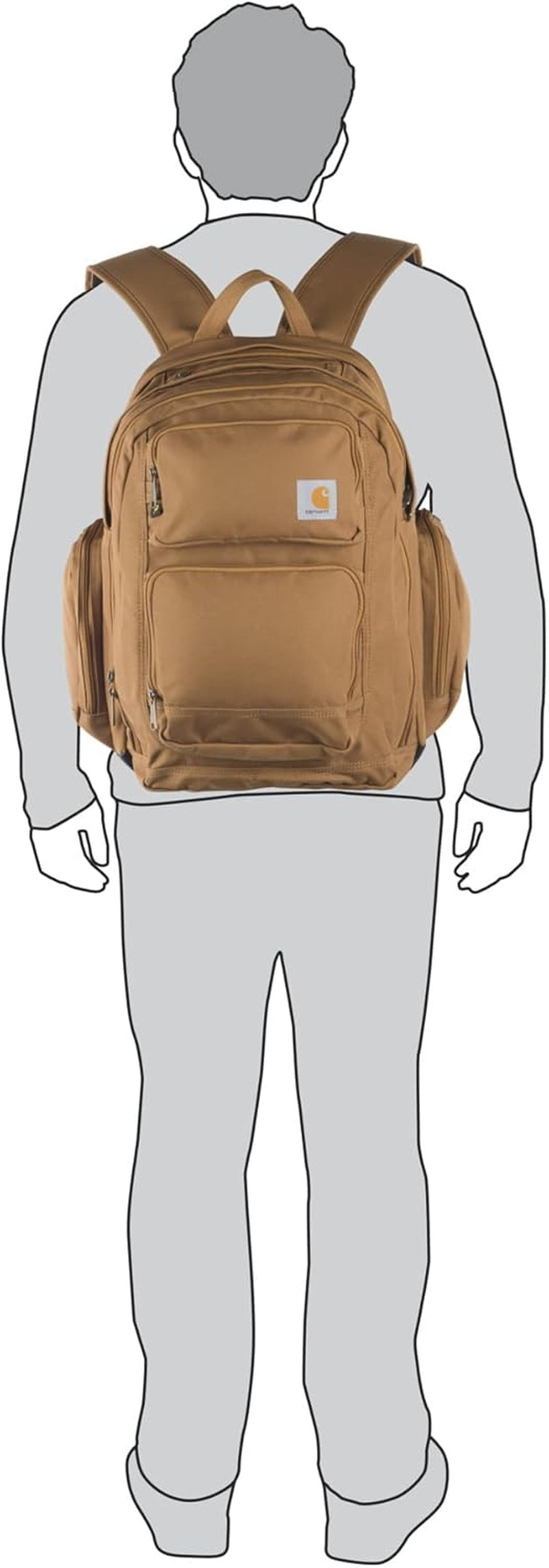 35L Triple-Compartment Backpack  Brown