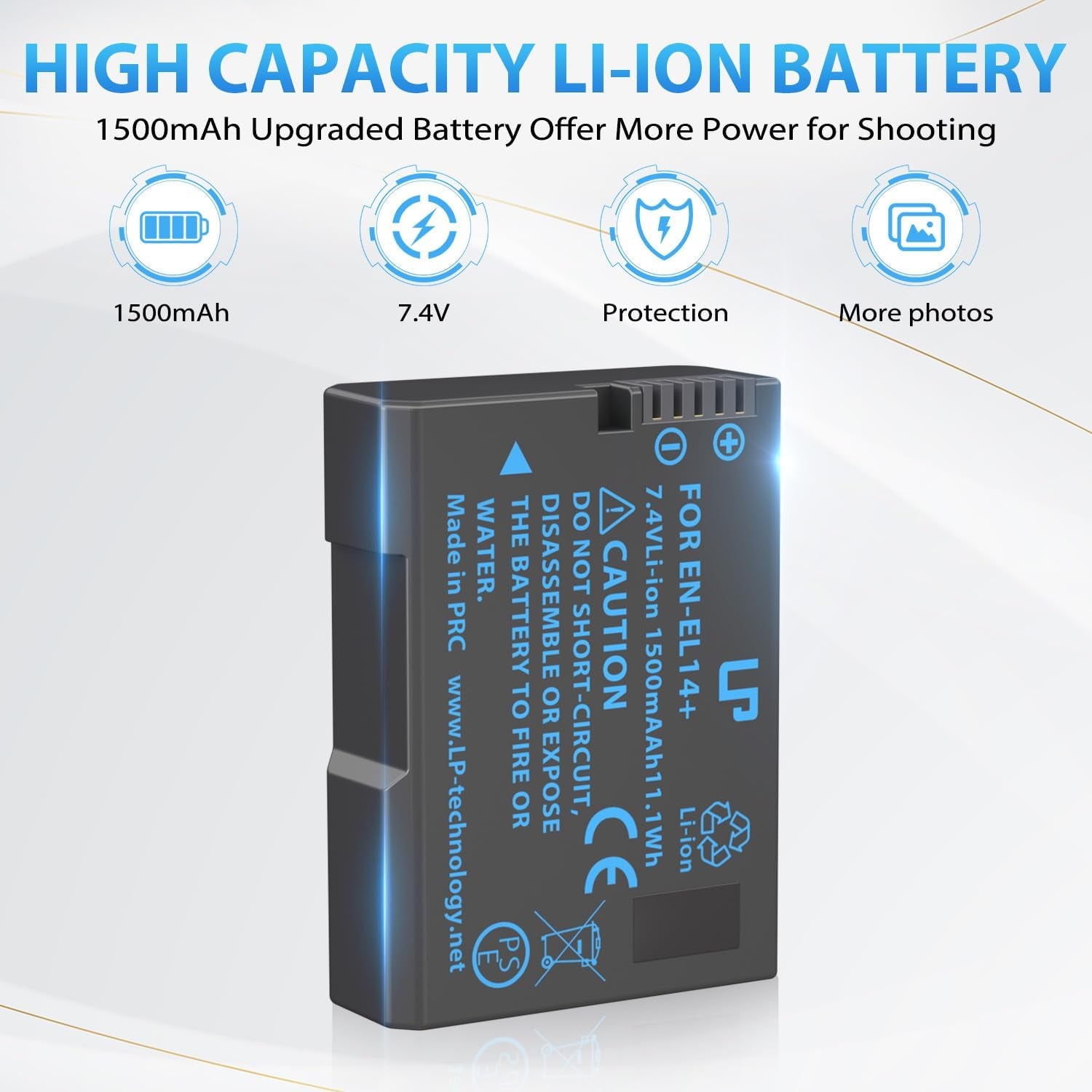 EN-EL14 EN El14A Battery Charger Pack,  Charger Compatible with Nikon D3500, D5600, D3300, D5100, D5500, D3100, D3200, D5200, D5300, D3400, DF, Cooix P7000, P7100, P7700, P7800 Cameras & More