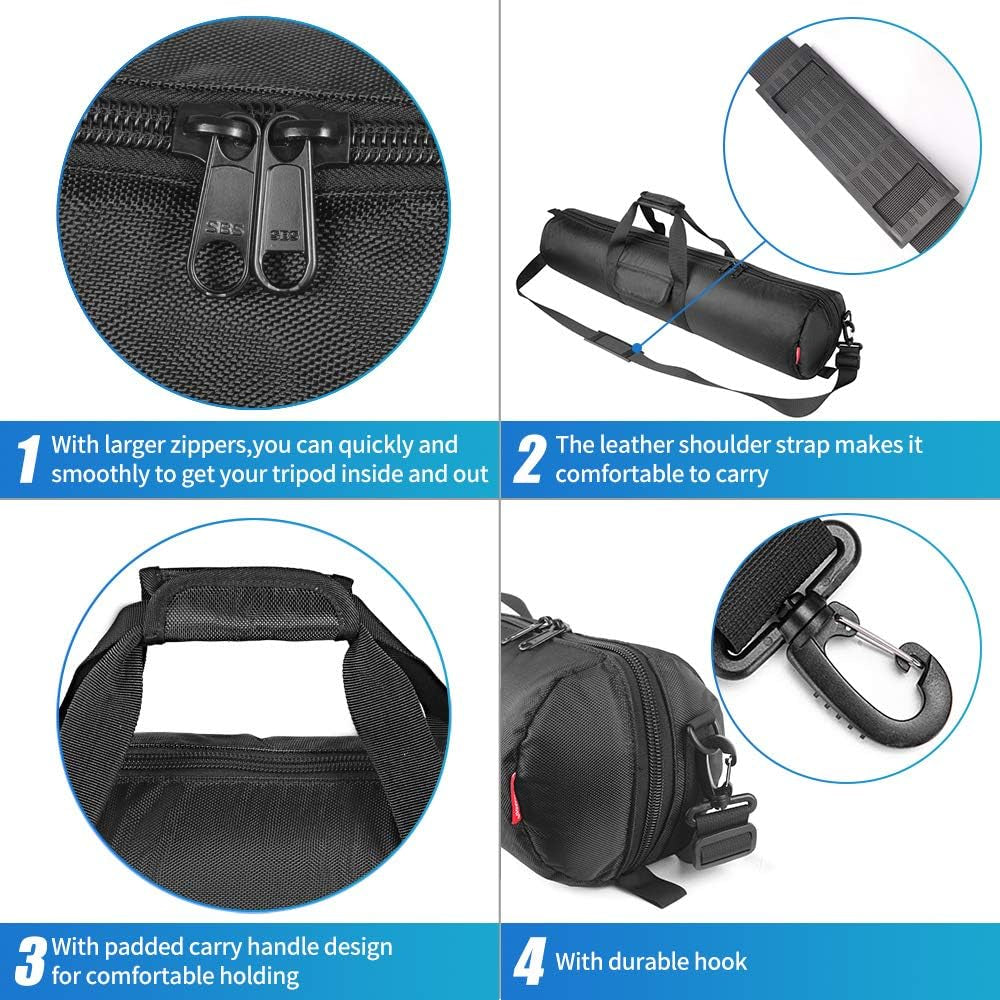 Tripod Carrying Case Bag 31.5X7X7In/80X18X18Cm Heavy Duty with Storage Bag and Shoulder Strap Padded Carrying Bag for Light Stands, Boom Stand, Tripod,Mic Stand and Tent Pole